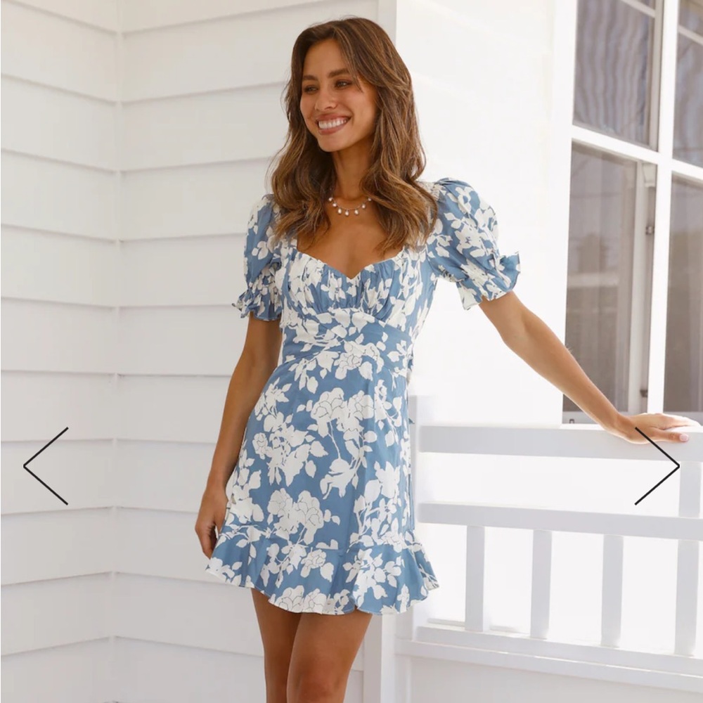 Hello Molly Blue and White Mini Dress